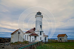 Point Wilson Lighthouse in Fort Worden State Park, Port Townsend, Washington