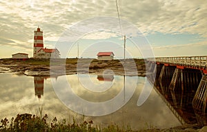 Pointe des monts lighthouse in Quebec in Canada