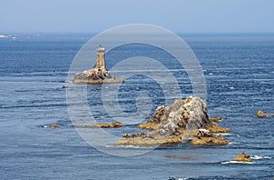 Pointe du Raz and lighthouse Phare de la Vieille in Brittany