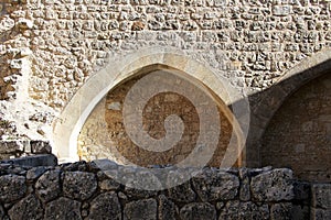 Pointed arches, stone walls, middle ages