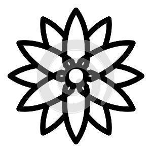 Pointed blades rotator icon, outline style