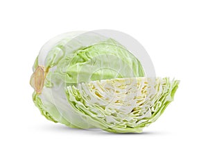 Pointed cabbage on white background