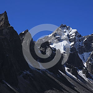 Pointed peaks near Thonak Tsho, Gokyo Valley