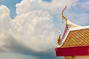 Pointed tiled roof of temple, Ko Samui, Thailand