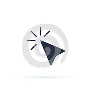 Pointer Arrow Icon Vector Illustration. Computer mouse click point cursor arrow flat vector icon for apps and websites.