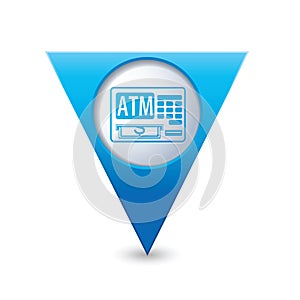 Pointer with ATM cash point icon photo