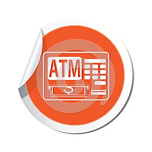 Pointer with ATM cash point icon photo