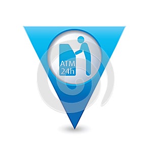 Pointer with ATM cash point icon photo