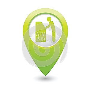 Pointer with ATM cash point icon