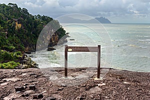 Pointer on cliff in Bako National Park