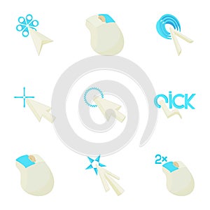 Pointer of computer icons set, cartoon style