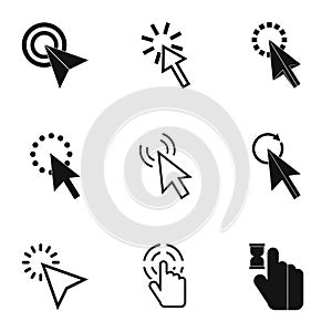 Pointer of computer icons set, simple style