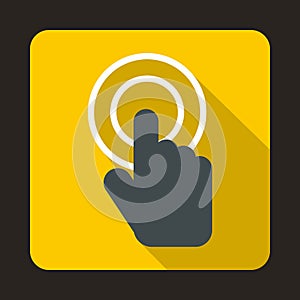 Pointer computer mouse icon, flat style