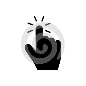 Pointer cursor mouse vector icon. Clicking cursor illustration sign. pointing hand clicks symbols. Click cursor design.