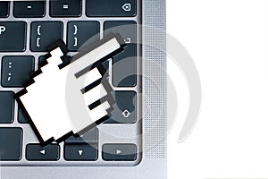 Pointer Cursor Shape Clicks Enter Key on a Laptop
