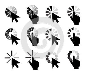 Pointer cursors icons: mouse hand arrow.
