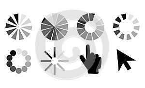 Pointer cursors icons: mouse hand arrow.
