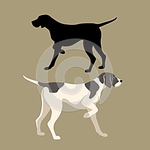 Pointer dog vector illustration style Flat