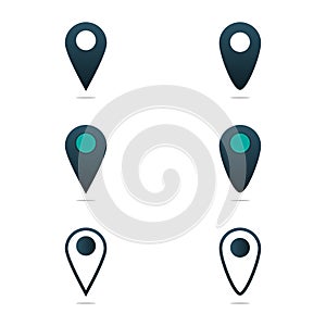 Pointer gps map and navigation with gradient color icon set. positioning on the map. Mark GPS icon. icon location mark