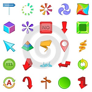 Pointer icons set, cartoon style