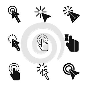 Pointer icons set, simple style