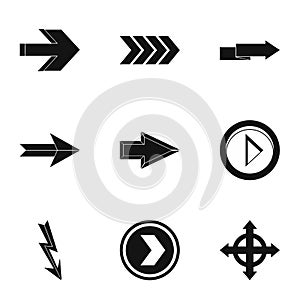 Pointer icons set, simple style