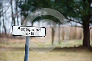 Pointer on a public beach.