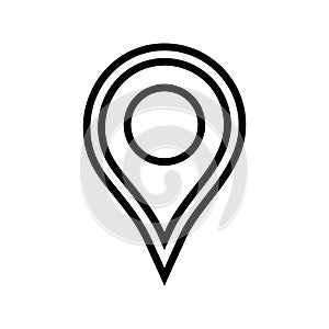 pointer red map location line icon vector illustration