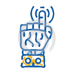 pointer robot hand gesture icon doodle illustration