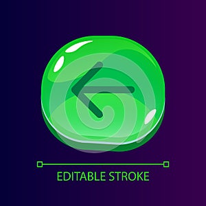 Pointer to left side glossy ui button with linear icon