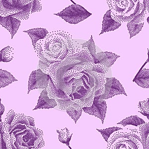 Pointillism floral pattern
