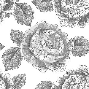Pointillism floral pattern