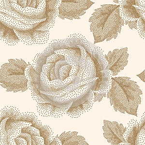 Pointillism floral pattern photo