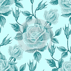 Pointillism floral pattern photo