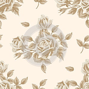 Pointillism floral pattern