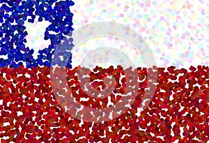 Pointillist flag of chile