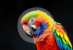 Pointillist Parrot A colorful parrot composed of tiny dots blend photo