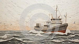 Pointillist Seamanship: Olson 40 Ship In Muted Neutral Colors photo