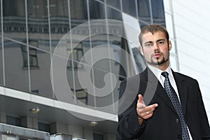 Pointing businessman