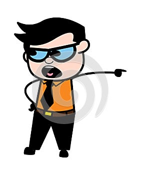 Pointing Businessman Cartoon Illustration