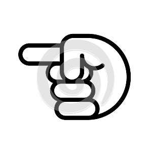 Pointing finger icon - guidance and direction sign