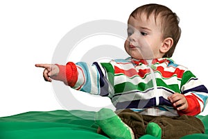 Pointing forward baby boy