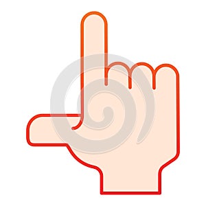 Pointing hand flat icon. Index finger pointing up vector illustration isolated on white. Cursor gradient style design