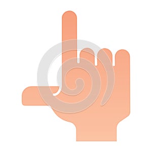 Pointing hand flat icon. Index finger pointing up vector illustration isolated on white. Cursor gradient style design