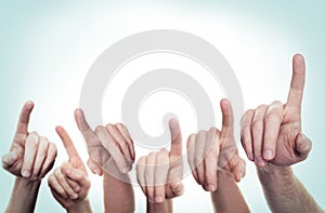 Pointing Hands. Vote Concept