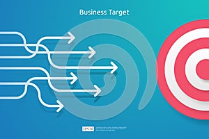 pointing the marketing business target concept for planning and management finance. strategy achievement to reach the success goal