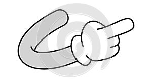Pointing right retro comic hand