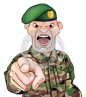 Pointing Soldier Cartoon