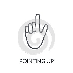 Pointing up linear icon. Modern outline Pointing up logo concept