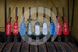 Points levers at Woody Bay Station